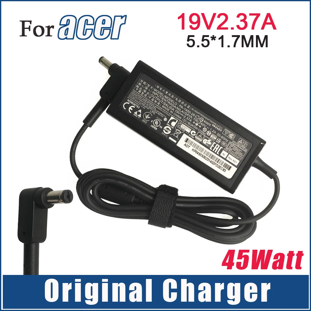 Genuine Power Ac Adapter Pa-1450-26 Laptop Charger 19v 2.37a 45w For Acer  Aspire A114-31 A311-31 A314-31 A315-52 E1-432 E3-112 - Laptop Adapter -  AliExpress