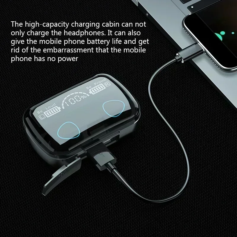 Wireless Bluetooth Headphones Handfree Dispay Bluetooth Earphones HiFi Stereo Music Wireless Earbuds Waterproof Gaming Headset 5