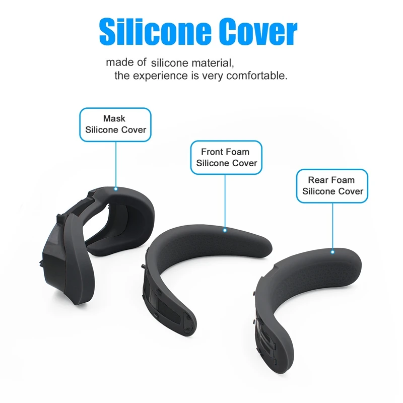 For Oculus Rift S Silicone Replacement Accessories Mask Sweat And Dirt  Resistant Silicone Protective Cover For Rifts Masks Black