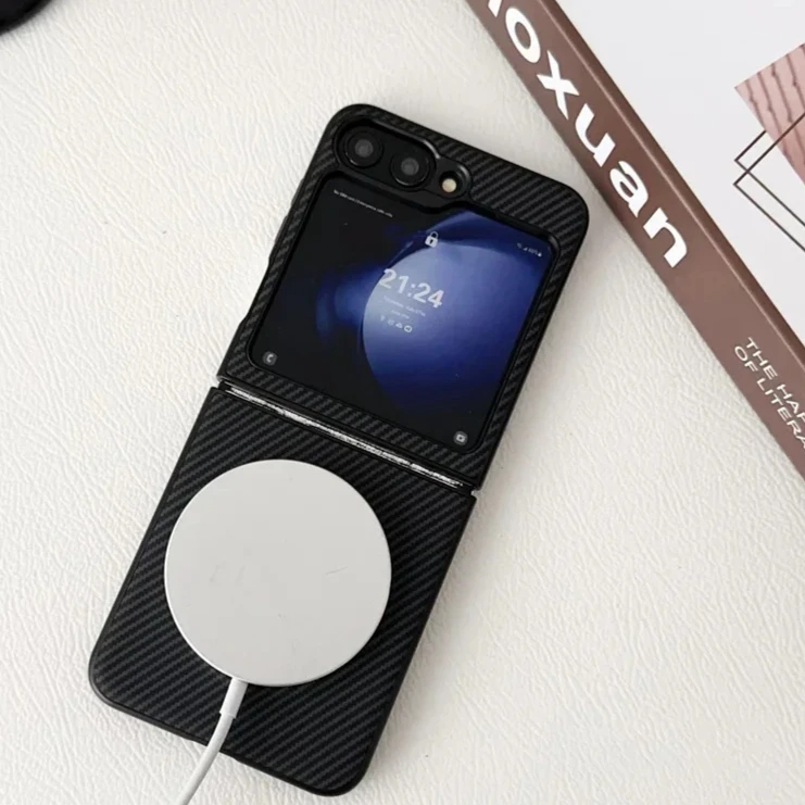 Ultra-Thin Carbon Fiber MagSafe-Compatible Case with Magnetic Wireless Charging