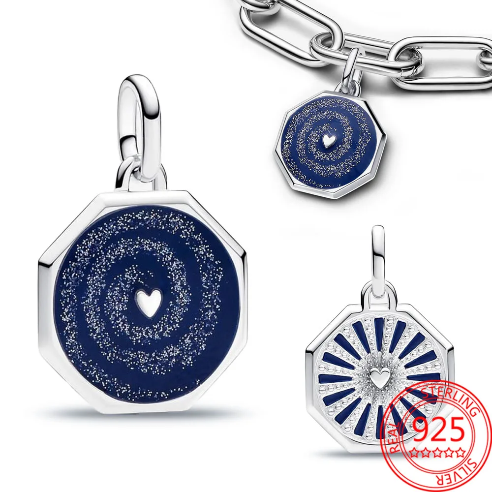 

Original 925 Sterling Silver ME Galaxy Heart Medallion Charm Fit Pandora ME Bracelet Women's Cool Jewelry Accessories