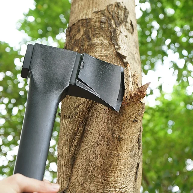 28" Outdoor Camping Chopping Forest Axe #45 Carbon Steel Hatchet Firemen Axe With Sheath