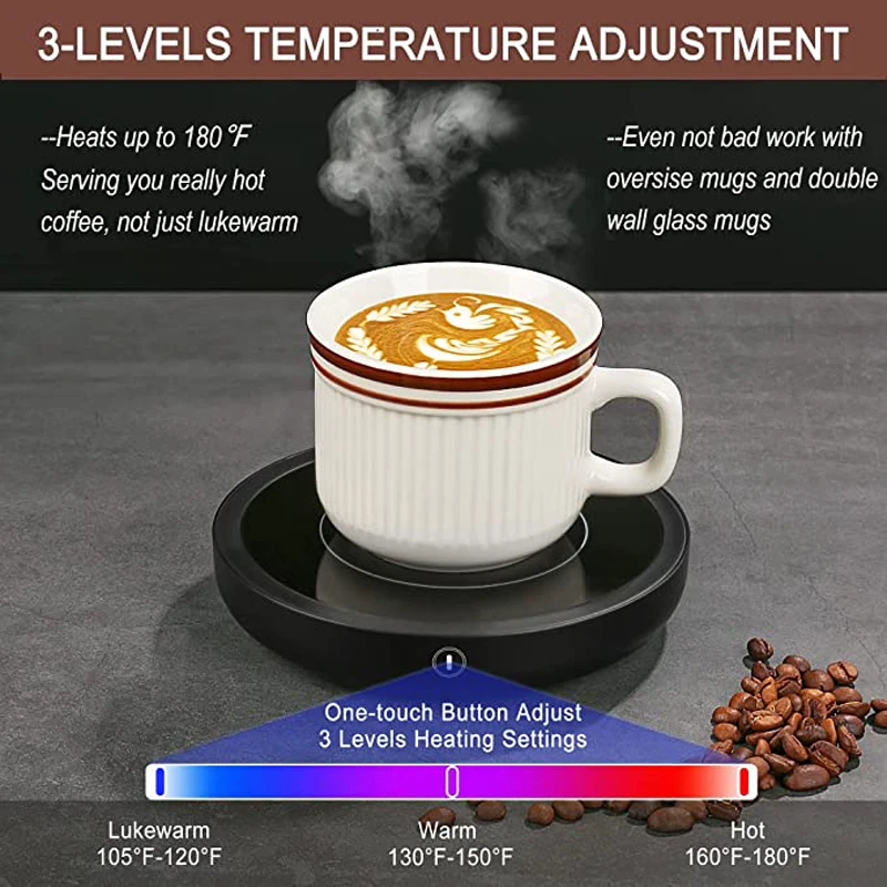 Mug Warmer Coffee Cup Heater Milk Tea Water Cup Heating Electric Touch Pad  Temperature Adjustable Mug Warmer Portable 110/220V - AliExpress