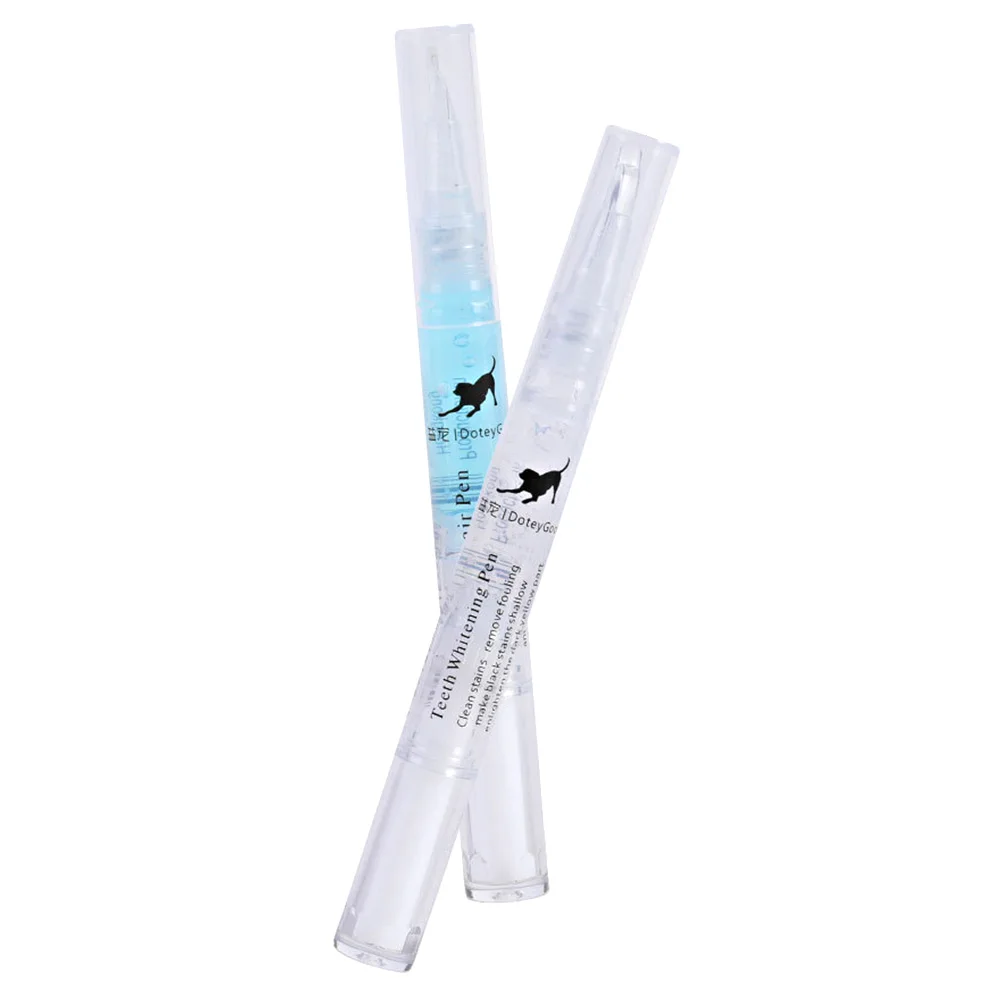 2PCS Dog Cat Pet Teeth Cleaning Pen Kit Brightening Grooming Toothbrush Dental Calculus Safe Tartar Remove Tool Mouth Fresh