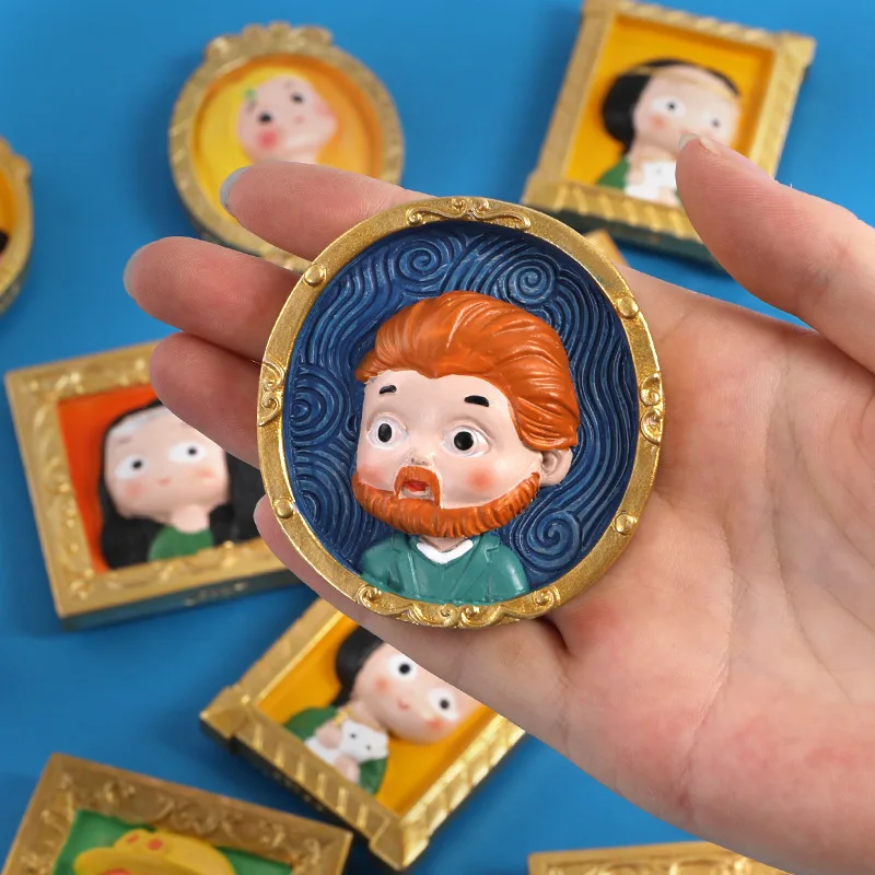 Van Gogh Magnetic Fridge Stickers Cartoon Magnetic Stickers Handmade Resin Crafts Cute Souvenir Fridge Magnet Gift For Kids Birthday