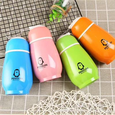 

Candy colored penguin cup cartoon children's stainless steel insulated cup