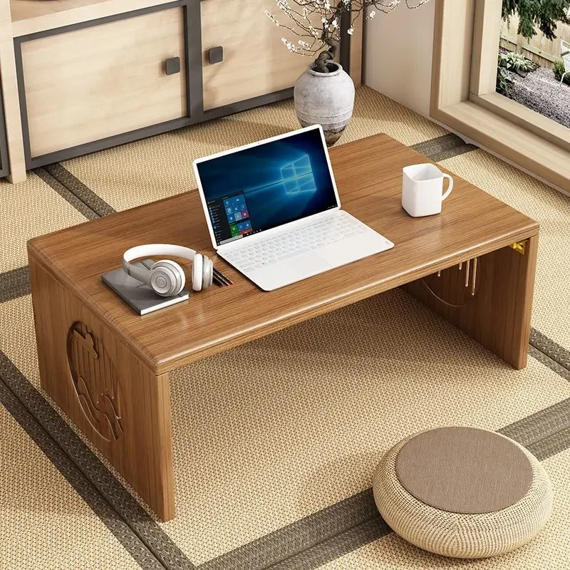 

Small Folding Tea Tables on Bay Window Bamboo Mesas Household Solid Bamboo Coffee Table Study Desk on The Bed Low Desk Furniture