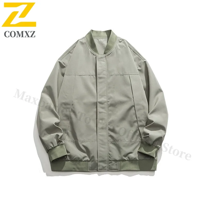​Men MA1 Bomber Jacket American Style Retro Workwear Baseball Coat Spring Autumn Loose Functional Windbreaker Casual Outerwear​