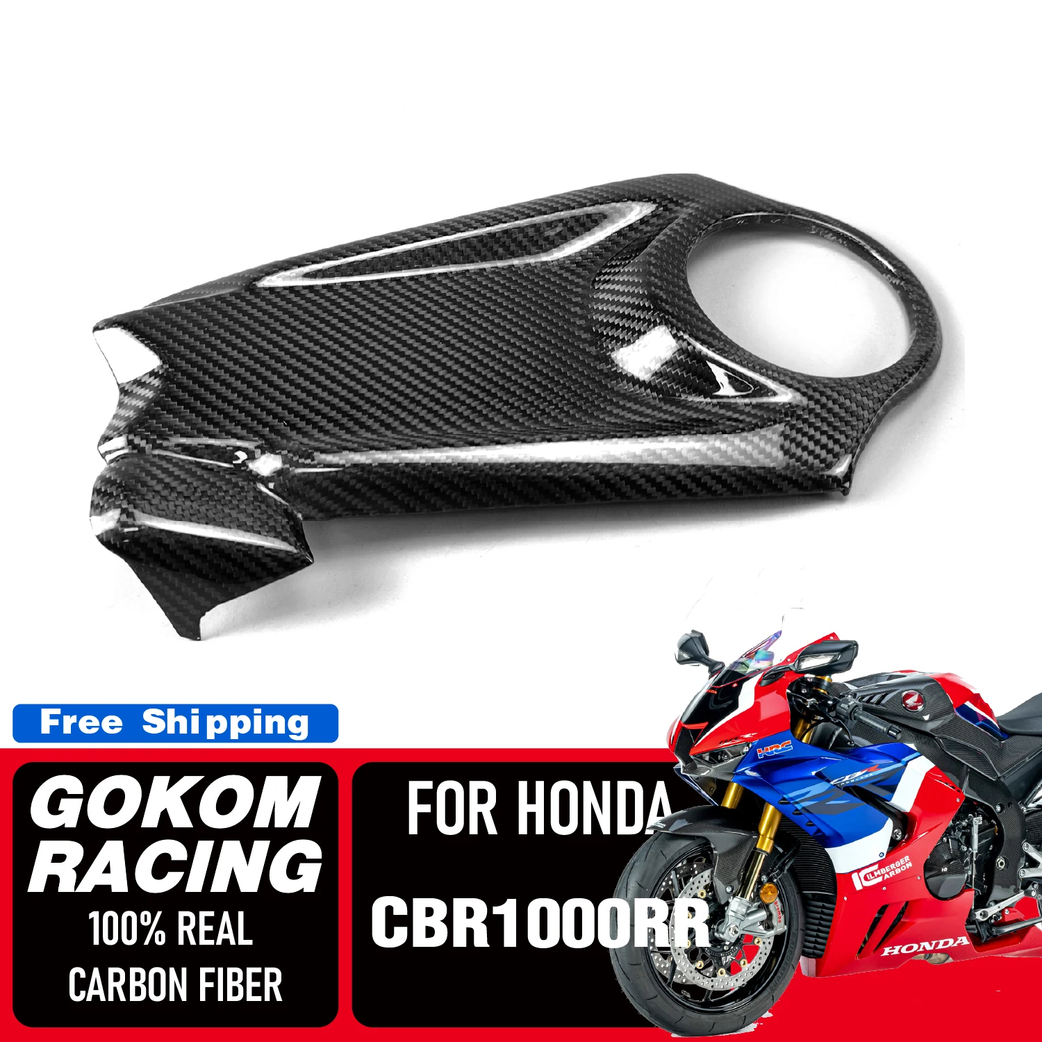 

Gokom Racing для HONDA CBR1000RR 2017 + Передняя защитная обтекатель, обтекатель, 100% натуральное углеродное волокно, аксессуары для мотоциклов