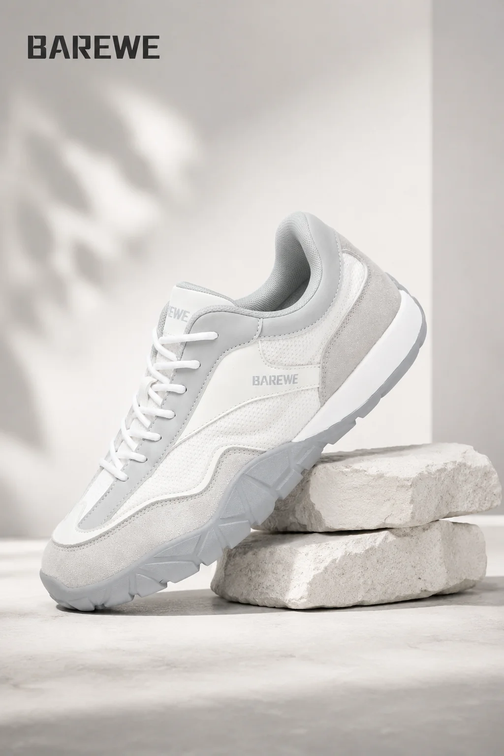 barewe Men's and Women's Athletic Shoes, Wide-Fit, Wide Upper, Walking Shoes, Comfortable, Barefoot-Style, Daily Training Shoes, 6