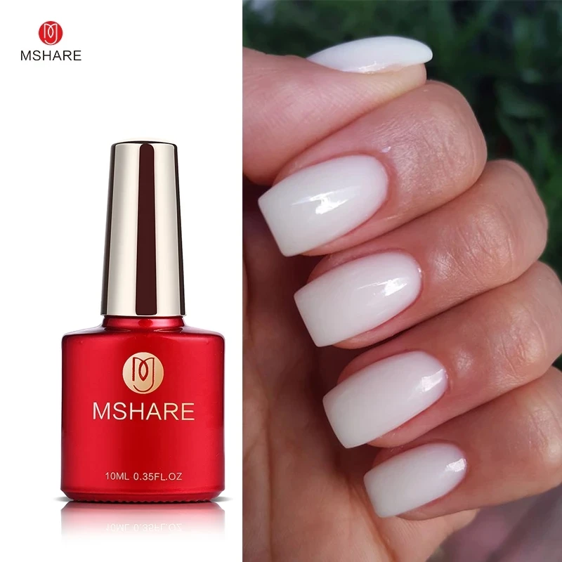 Mshare Milky White Builder Nail Extension Gel Self Leveling Nails Quick