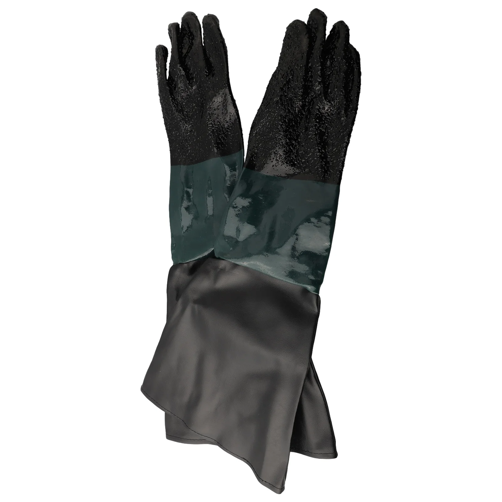 

Sandblasting Gloves Sand Blasting Glove 1 Pair 65cm Length For Heavy-Duty Sandblasting Green + Black Work Gloves