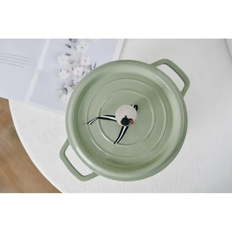 *24Cm green cast black enamel cast iron classic stew pot stew pot