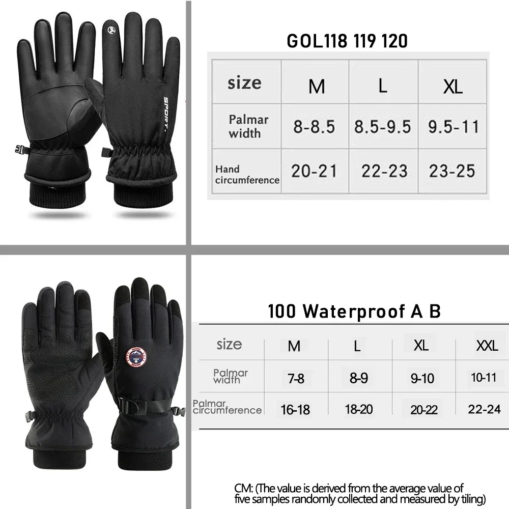 Winter Men Women Gloves TouchScreen Waterproof Windproof Gloves Outdoor Sports Warm Cycling Snow Ski Gloves Full Finger Non-slip 6