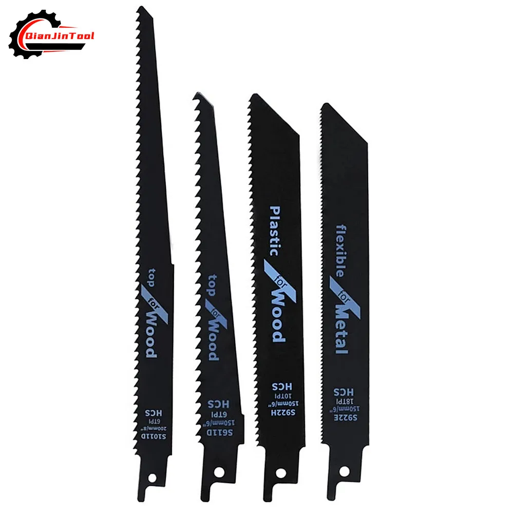 

4Pcs Reciprocating Saw Blades HCS Pruning Saw Blades Wood Plastic Pipe Outdoor Cutting Trimming Tool S922H S922E S611D S1011D