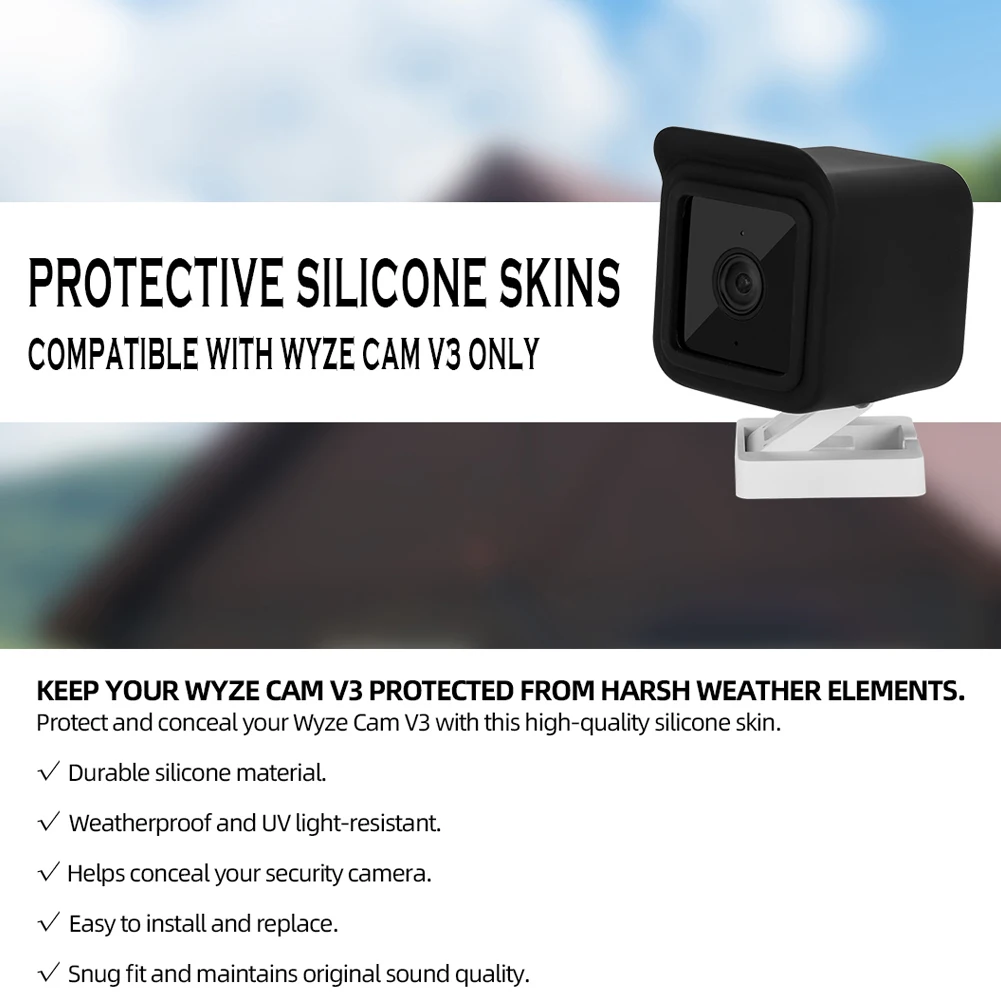 2pcs 감시 카메라 보호 케이스 Wyze Cam V3 보호 커버 스킨용 실리콘 보호 커버