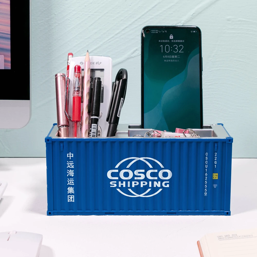 Creative-Multifunctional-Pen-Holder-Mini-Logistics-Shipping-Container ...