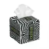 Custom Horror Movie Beetlejuices Tissue Box Cover PU Leather Square Tim Burton Style Facial Tissue Box Holder for Bathroom 1