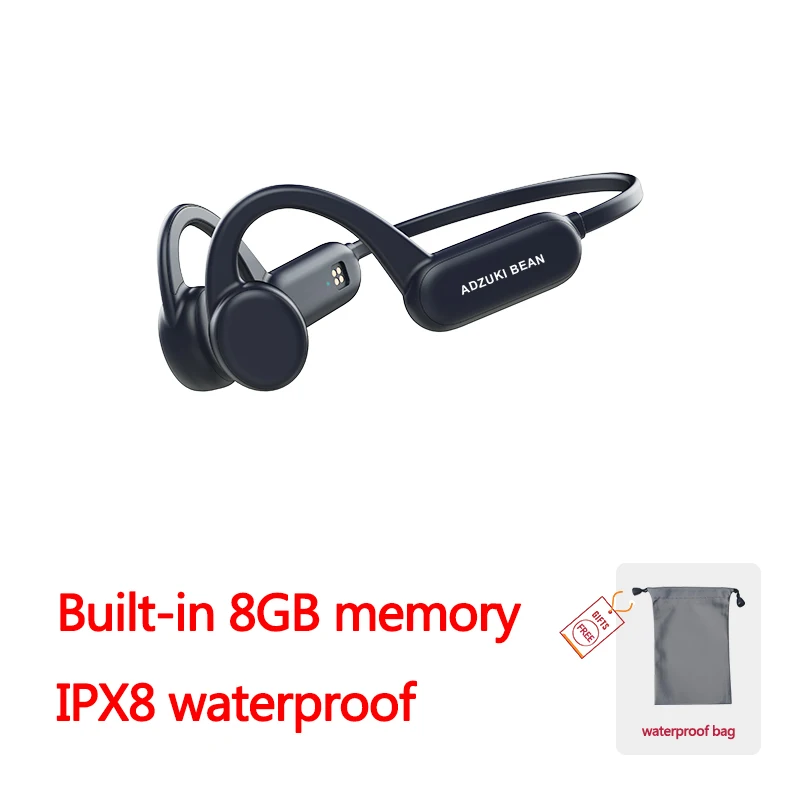 True Bone Conduction Earphone IPX8 Waterproof Swimming Headphones