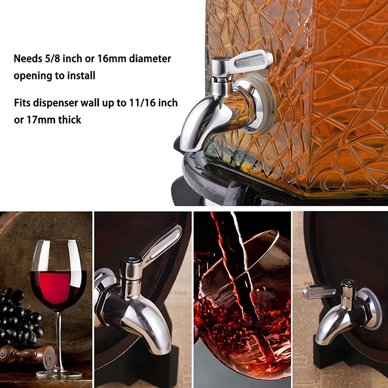Stainless Steel Drink Water Dispenser Spigot Tap Thread Dia Nozzle For Wine Barrel Juice Beer Faucet Valve Switch