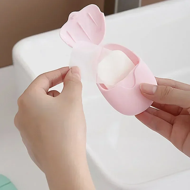Disposable Cleaning Soaps Paper Portable 50pcs/Box Handwashing Soap Paper Safety Convenient Easy Use For Outdoor Activities disposable soap paper