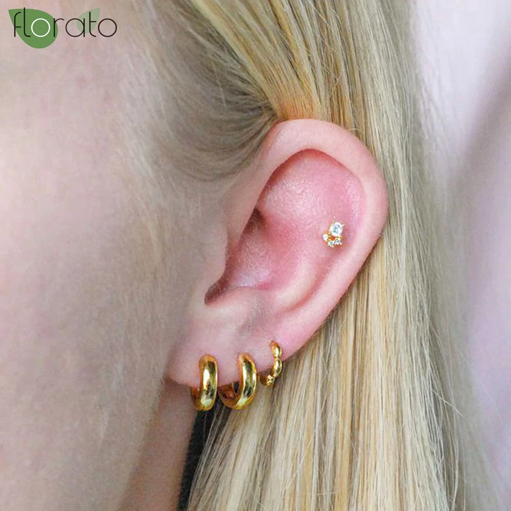 

925 Sterling Silver Needle Minimalist 9mm Gold Earrings Hoop Delicate Small Hoop Earrings for Women Party Luxury Jewelry Gift