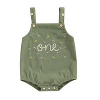 Baby Boy 1st Birthday Outfit One Suspender Romper Bodysuit Corduroy Overalls 1 Year Old Clothes 1