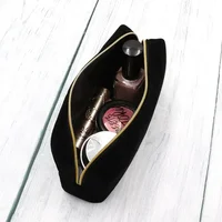 Women Zipper Velvet Make Up Bag Travel Large Cosmetic Bag for Makeup Solid Color Female Make Up Pouch Necessaries Storage bag 2