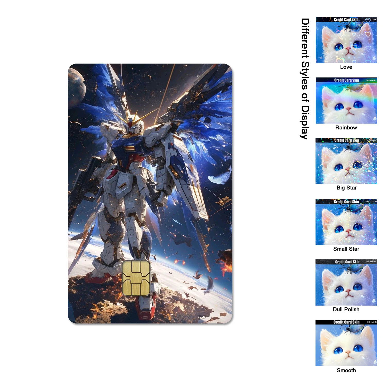 G-Gundam Sword Anime RX-78-2 ZGMF-X19A 2.5D HD Matte PVC Aufkleber Film Band Haut für Kreditkarte Debit Karte Wasserdicht Sticke – Detail 7