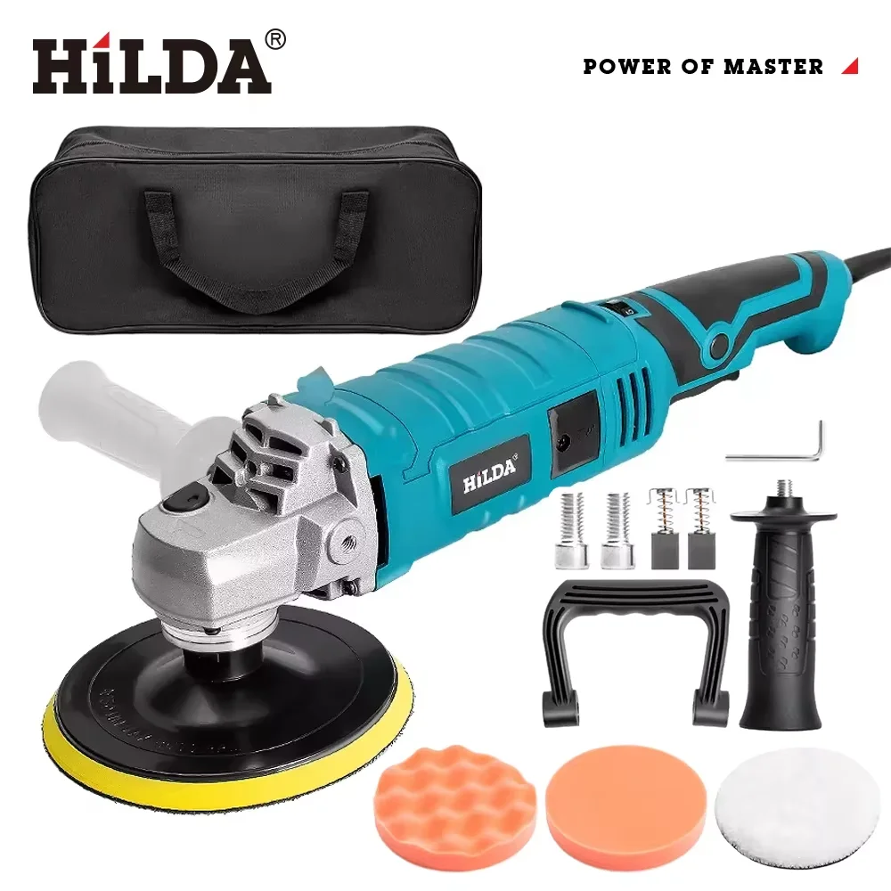 HILDA Autopolierer, 6-Gang-Digitalanzeige, kabelloser elektrischer Polierer, Auto-Wachs- und Poliermaschine für Makita-Akku – Detail 9