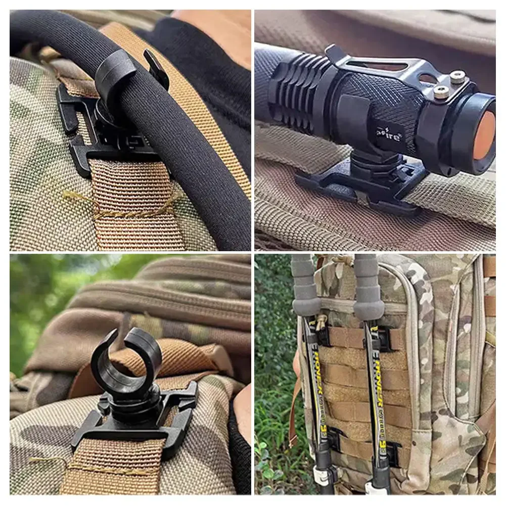Rotatable Drinking Tube Clip Molle Hydration Bladder Drinking Straw Tube Trap Hose Webbing Clip for SportsWater Pack Bag