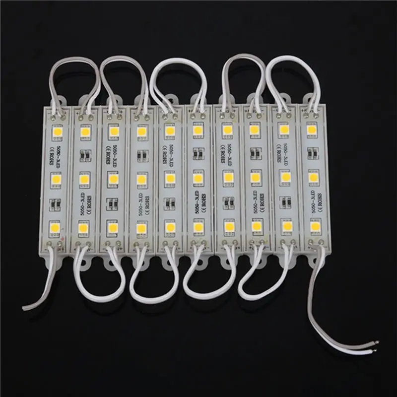 ABRE-60Pcs 5050 SMD 3 LED 모듈 LED 스트립 스트링 라이트 방수 DC 12V 따뜻한 흰색