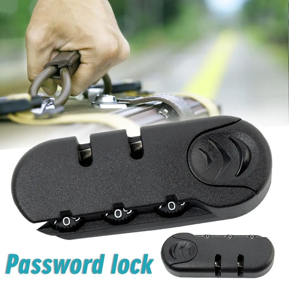 Black 3 Digit Combination Padlock For Travel Luggage Suitcase Code Lock Fixed Lock Anti-theft Bag Accessories Lock Pull Chain high quality   travel luggage suitcase combination lock padlocks case bag password digit code padlocks case bag accessories