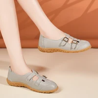 Sandales d'Été Confortables pour Femme, Chaussures Rondes Creuses, Parka, Semelle de Plage Souple 5