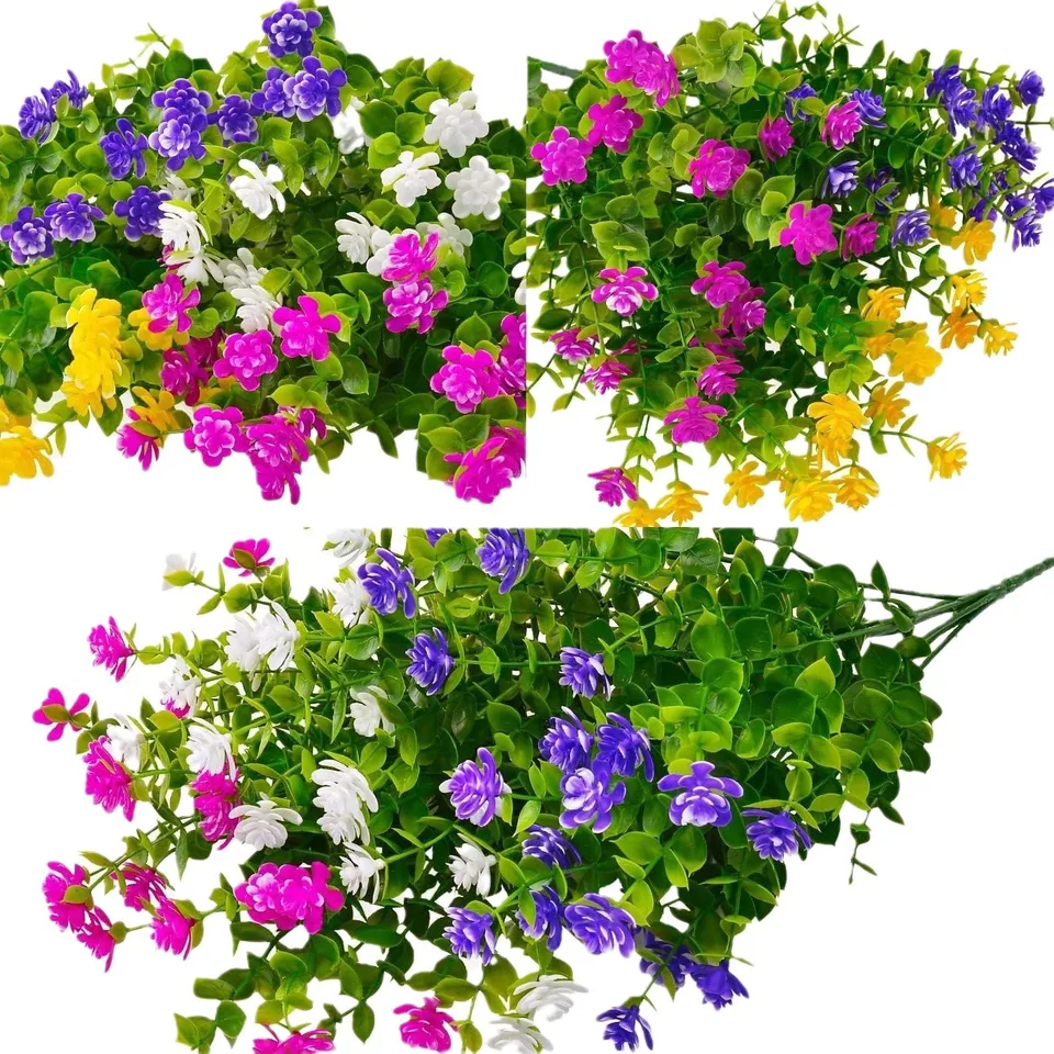 12 Mazzi Di Fiori Artificiali Morning Glory - 36 Cm, Resistenti Ai Raggi UV, Finti In Seta E Plastica, Decorazioni Per Casa E Giardino