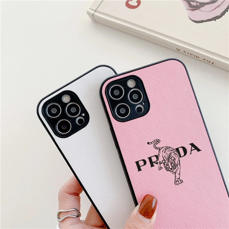 Cross pattern Luxury Soft Case for iPhone Leather Phone Cover 15 14 13 12 11 Pro Mini 7 8 Se Plus Xr X Max fashion tiger funda