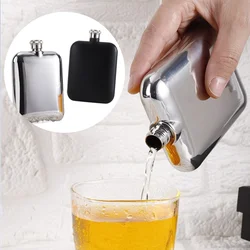 Portable Stainless Steel Hip Flask, Wine Jug, Alcohol Flask, Whiskey Pot, Bottle Drinkware for Travel, Camping, 6 oz, 180ml