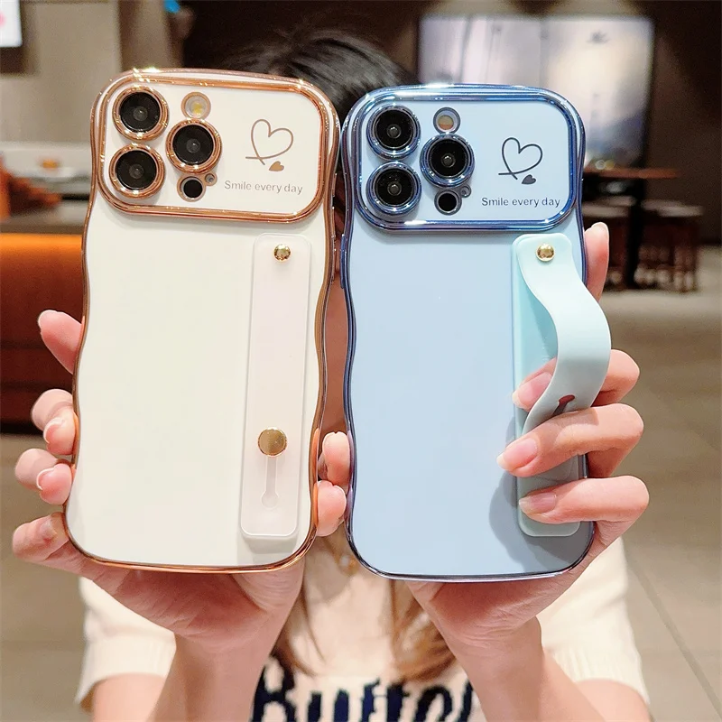 Glitter Camera Protection Luxury Jellewed Heart Holder Liquid Soft Phone Case For iPhone 11 12 13 14 15 16 Plus Pro Max Cover_voghion.com