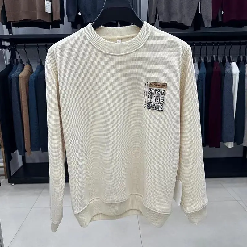 

2023 Autumn/Winter New Plush Sweatshirt Thickened Waffle Warm Pullover Men's and Women's Round Neck Fashion Sweater