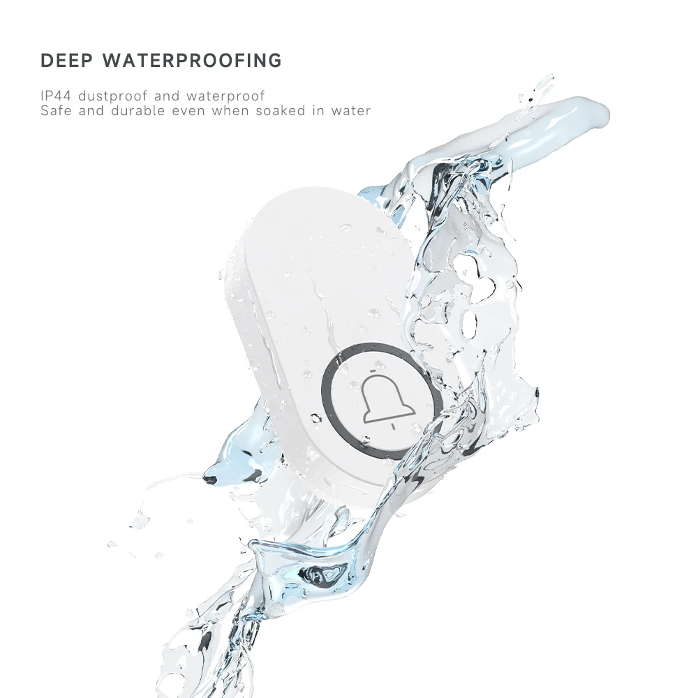 Household Self Powered Wireless Doorbell US/EU/UK Plug Battery Free 60 Songs Waterproof Kinetic Door Bell