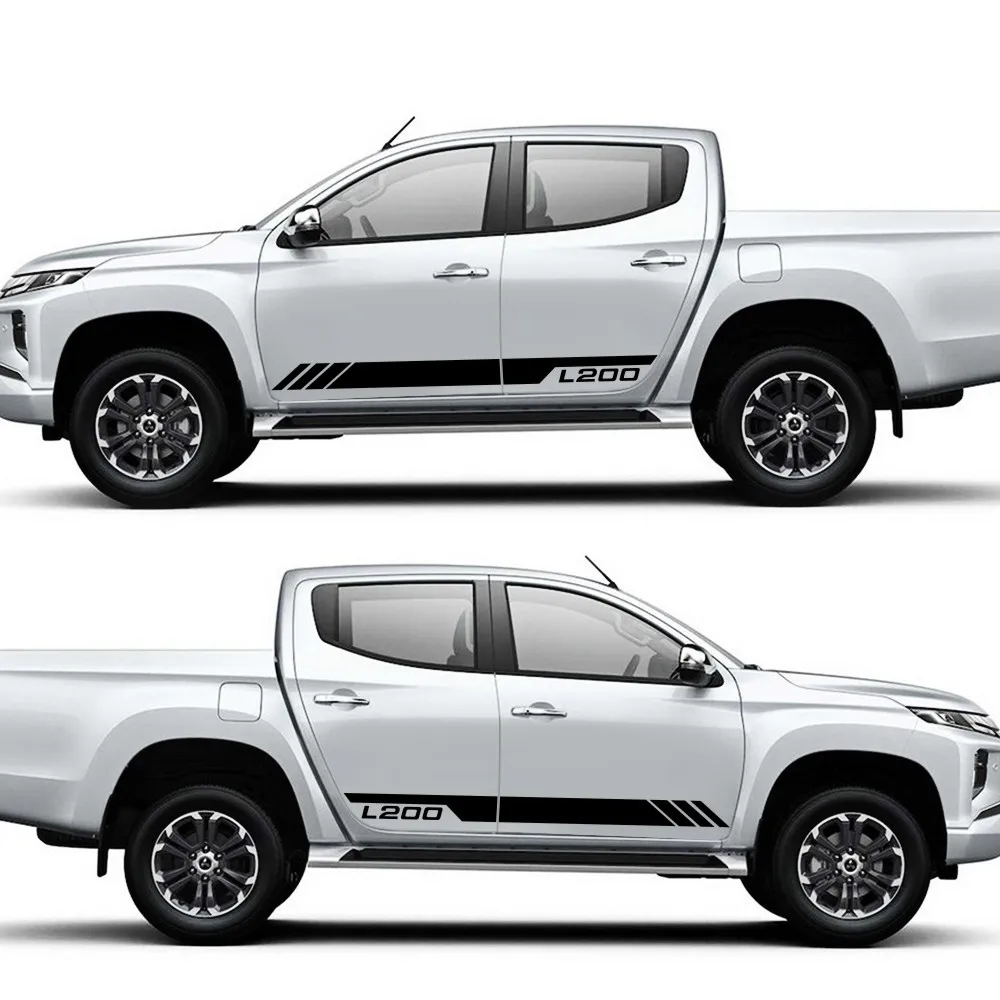 

Truck Car Side Body Stickers for Mitsubishi L200 2011-2019 Off Road Pickup Skirt Stripe DIY Auto Tuning Accessories Car Decal