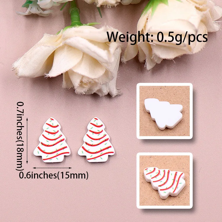 Set of 10 18mm New product CN Christmas Tree Cakes cute Acrylic Findings