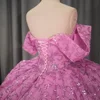 Ball Gown Pink Quinceanera Dress 2024 Short Sleeves Gril Sweet 15 16 Birthday Party Gown Pageant vestido de novia 6798 5