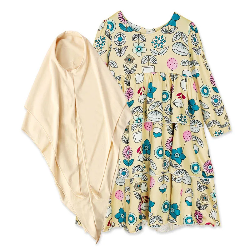 

Ramadan Children Kaftan Kids Abaya Turkey Dubai Arabic Muslim Girls Dress Hijab Dress Caftan Marocain Girl Islamic Clothing