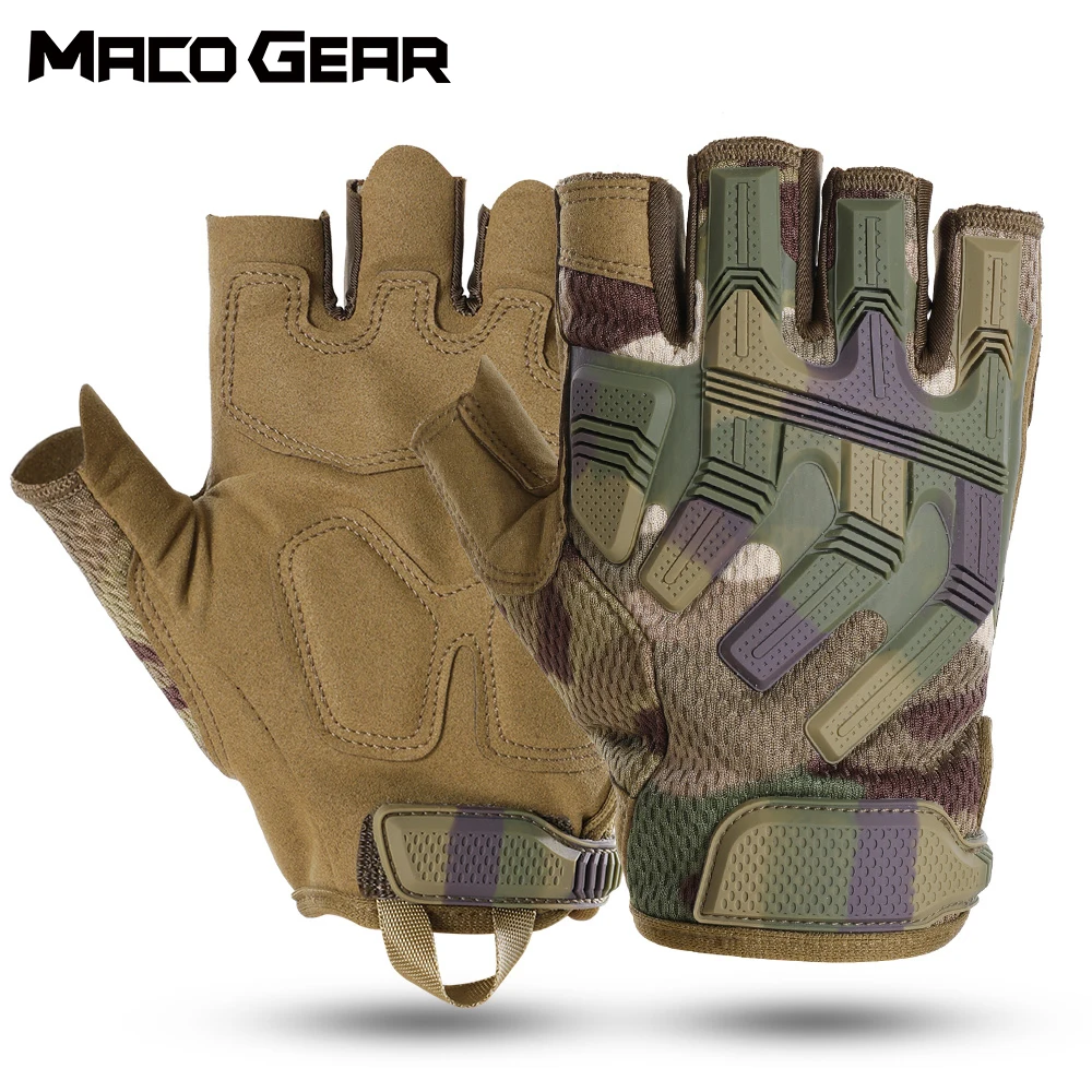 Tactical Half Finger Gloves Outdoor Sport Cycling Hunting Shooting Camping Hiking Combat Bicycle Non-slip Shock-proof Gear Men sports gloves,finger gloves,tactical gloves