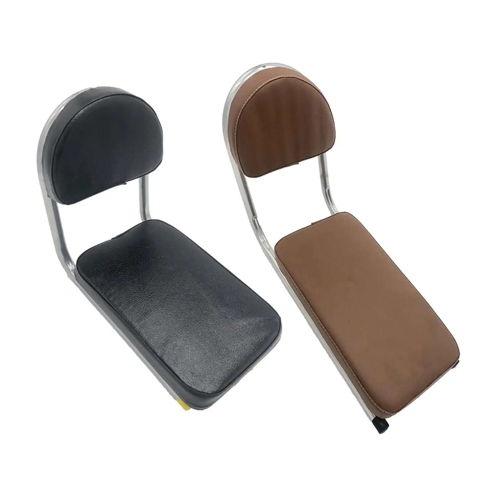 Bicycle Rear Seat Cushion PU Leather with Backrest for Riding Touring Biking