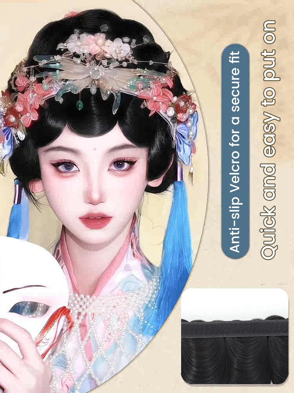 Synthetic Curly Wig for Women with Bangs and Vintage Style