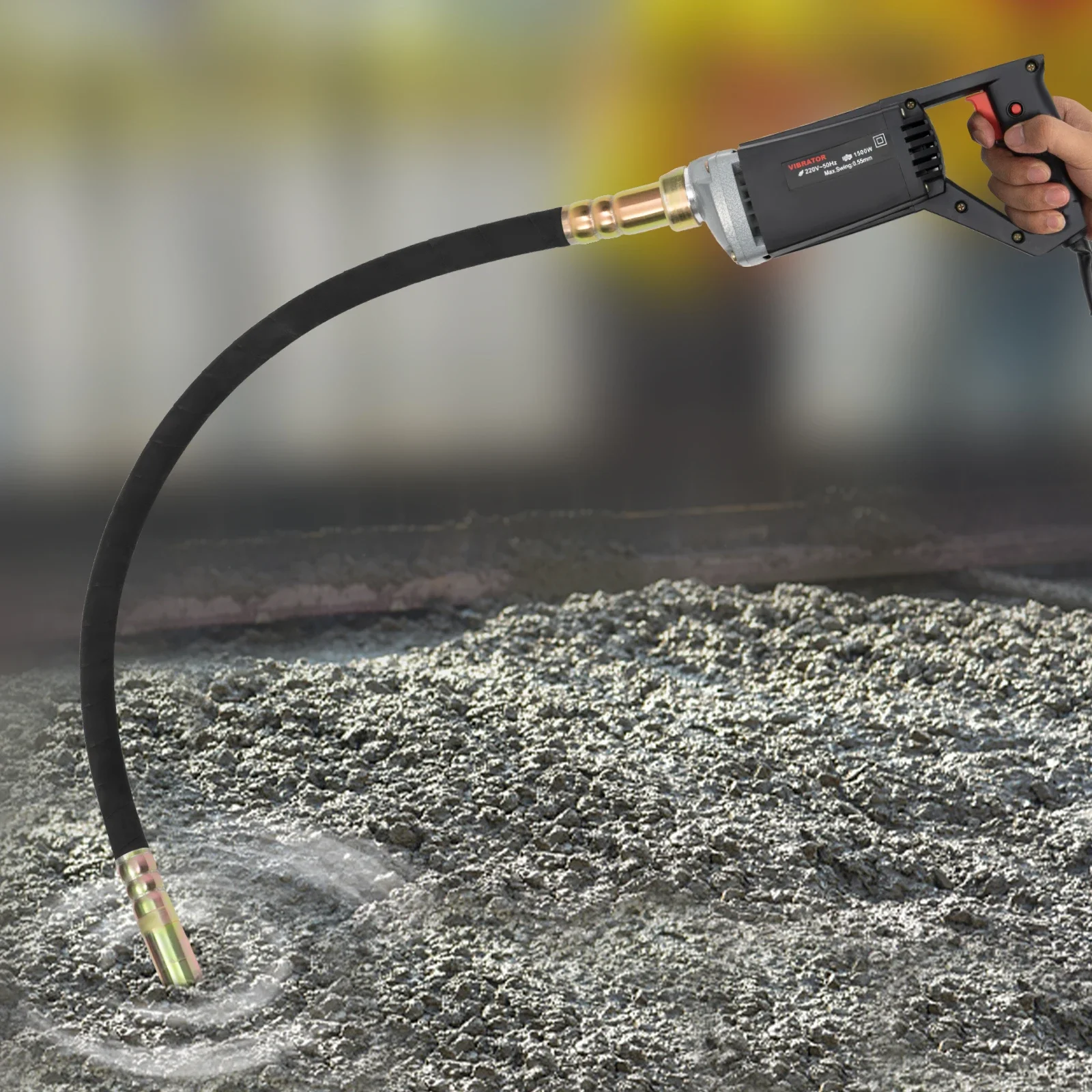 CNCESR Electric Concrete Vibrating Tool 1500W Handheld Concrete Tool Cement Vibrarator with 2m Shaft for Fences Bridges Ports