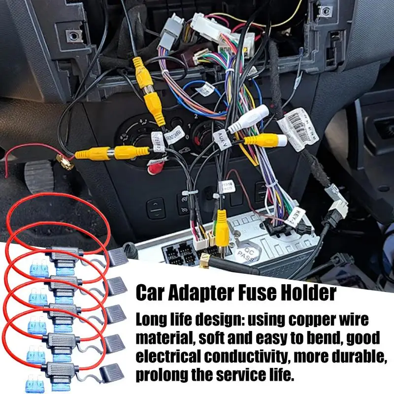 Inline Fuse Holder 5X Vehicle Fuse Holders Heavy Duty Wire Holder With Cover For Automotive Marine 11.8 Inches Long