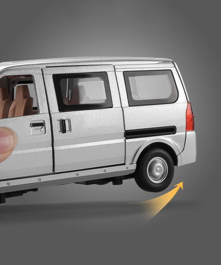 1:24 Wuling Rongguang Van Alloy Car Model Diecast Metal Toy Vehicles Model Sound And Light Simulation Collection